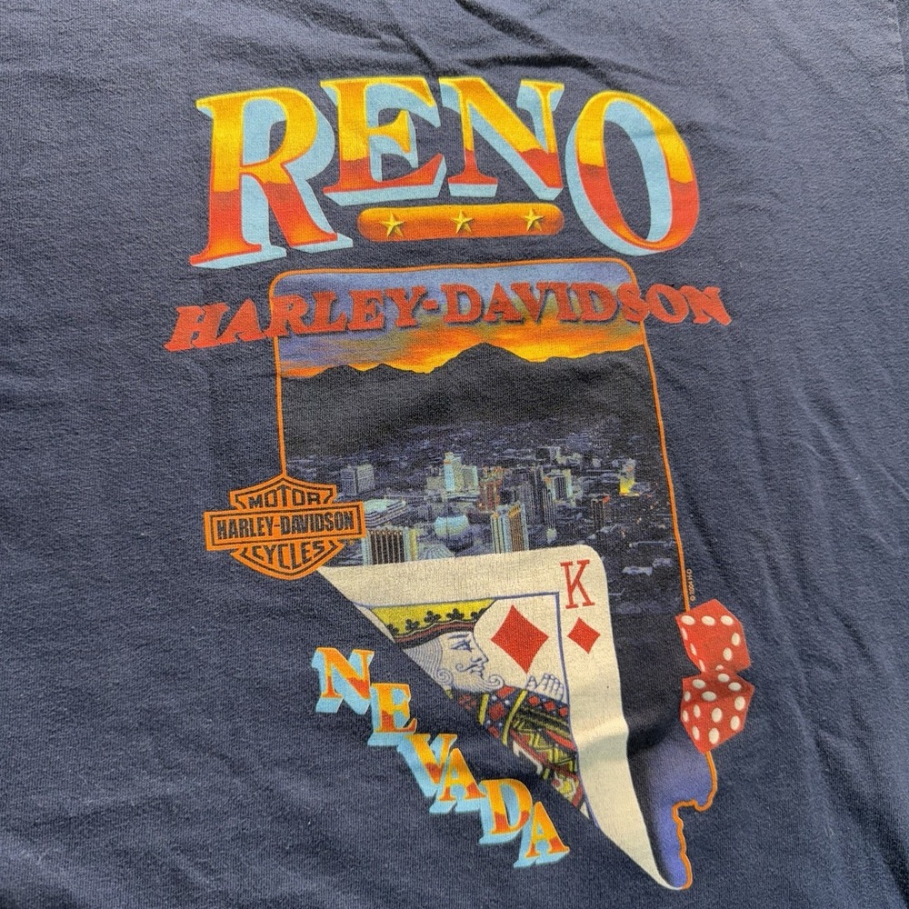 Harley Davidson T-Shirt Medium Reno Nevada Flames 2004 VTG Y2K Biker - Picture 10 of 13